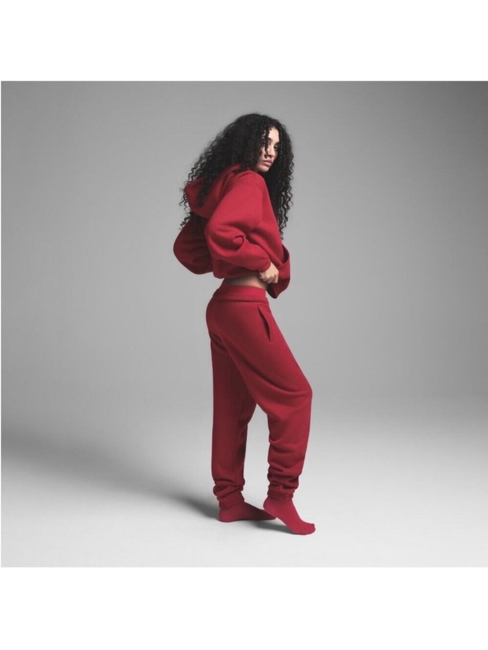 SKIMS Red Cozy Track Joggers